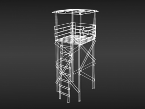 wooden tower low poly 3D Modell