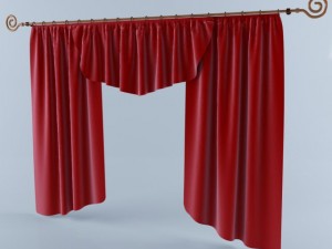 silk curtain Model 3D