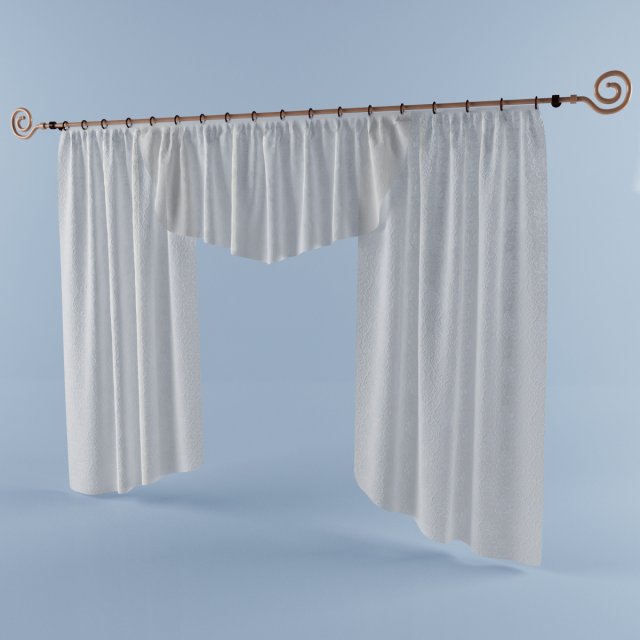 curtain tulle 3D Модель .c4d .max .obj .3ds .fbx .stl .blend 