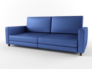 blue leather sofa 3D मॉडल