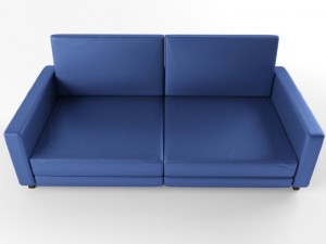 blue leather sofa 3D मॉडल