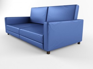 blue leather sofa 3D मॉडल