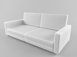 blue leather sofa 3D मॉडल