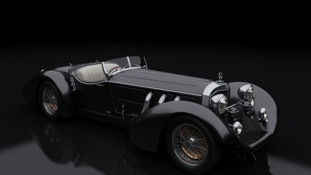 1930 mercedes benz ss roadster 3D Model .c4d .max .obj .3ds .fbx .stl .blend 