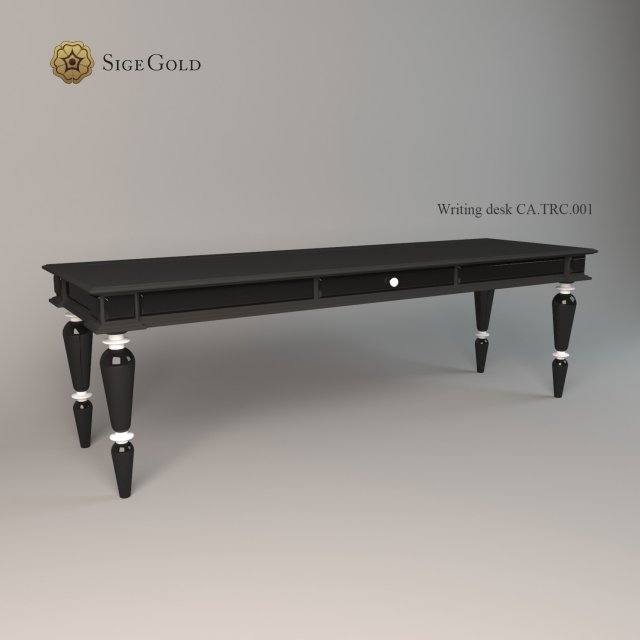 writing desk sige gold 3D Model .c4d .max .obj .3ds .fbx .stl .blend 