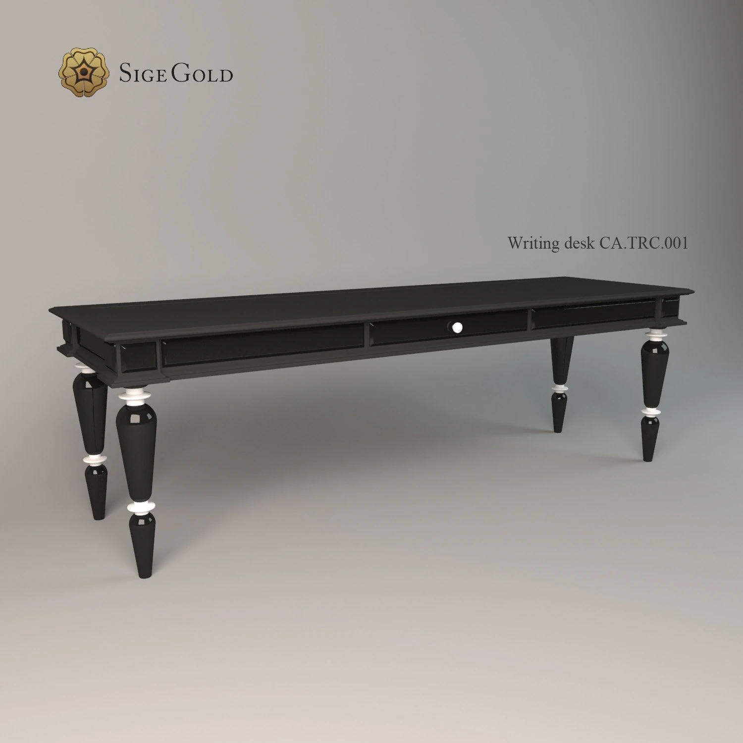 writing desk sige gold 3D Model .c4d .max .obj .3ds .fbx .stl .blend 