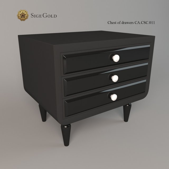 chest of drawers sige gold 3D Model .c4d .max .obj .3ds .fbx .stl .blend 