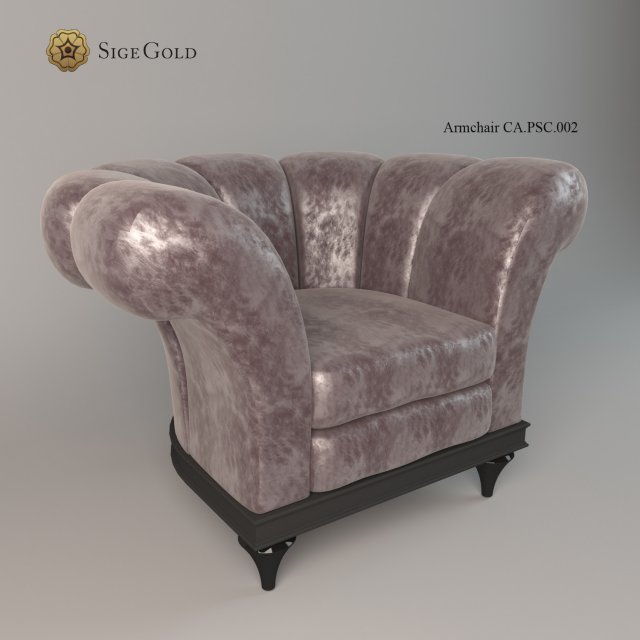 armchair sige gold 3D 模型 .c4d .max .obj .3ds .fbx .stl .blend 