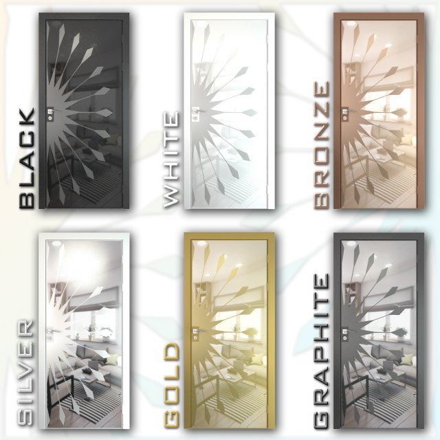 mirrored door 02 3D 모델 .c4d .max .obj .3ds .fbx .stl .blend 