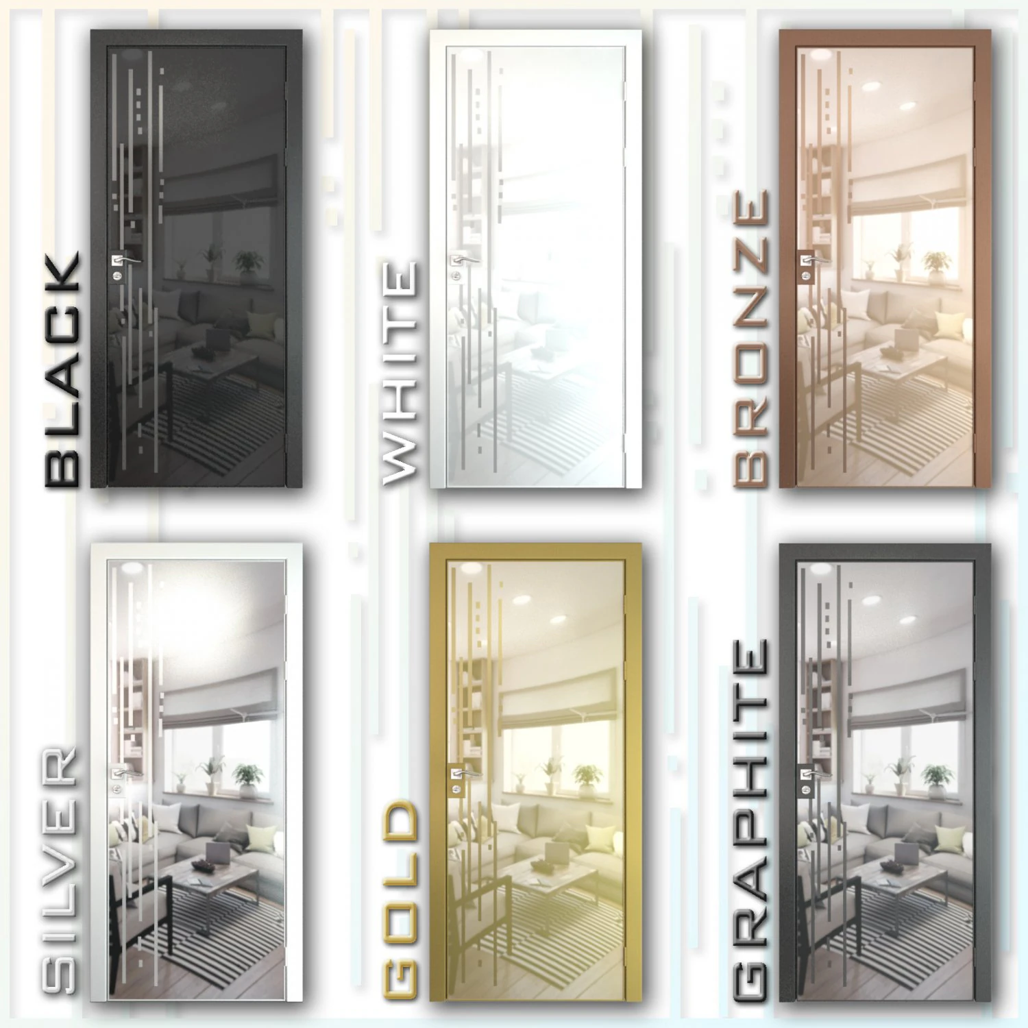 mirrored door 03 3D Model .c4d .max .obj .3ds .fbx .stl .blend 