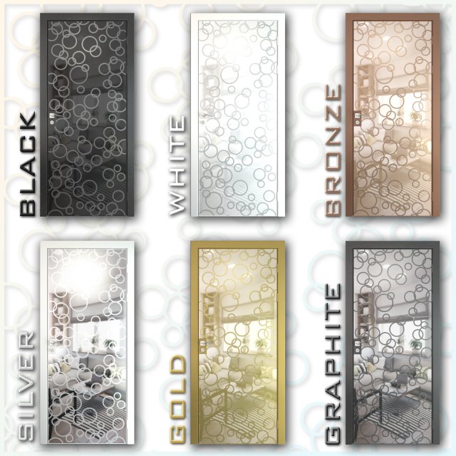 mirrored door 04 3D Model .c4d .max .obj .3ds .fbx .stl .blend 