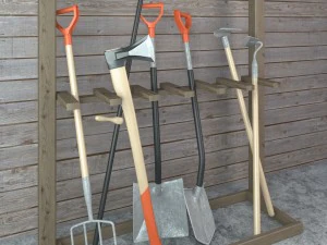 garden tools set lowpoly 3D Model