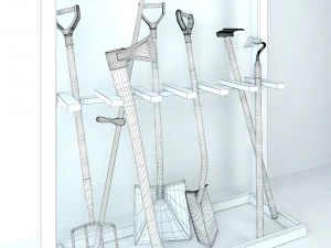 garden tools set lowpoly 3D Model