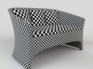 rattan bench s02 3D Модель