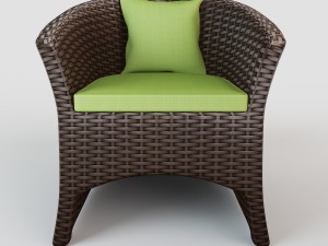 rattan chair s02 Model 3D
