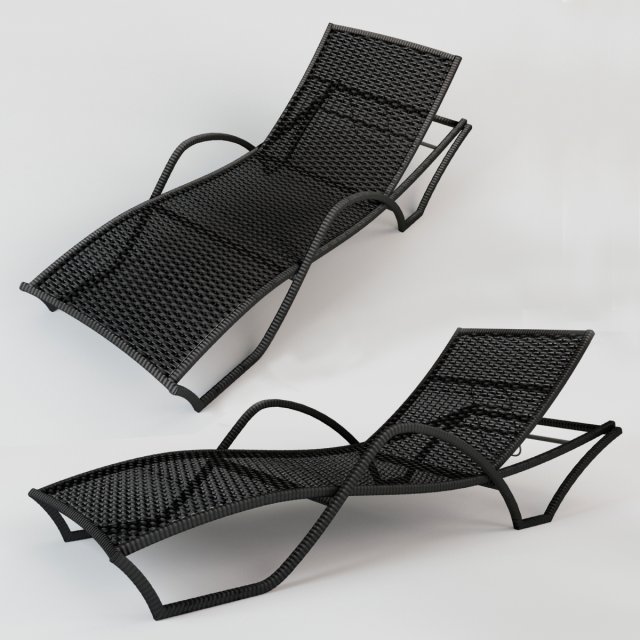 rattan recliner Model 3D .c4d .max .obj .3ds .fbx .stl .blend 