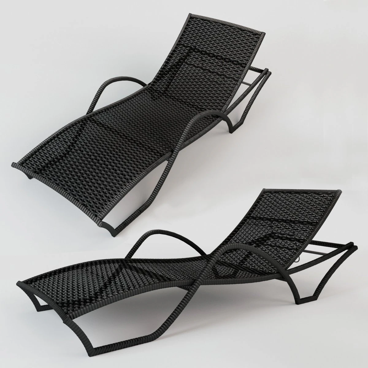 rattan recliner 3D Model .c4d .max .obj .3ds .fbx .stl .blend