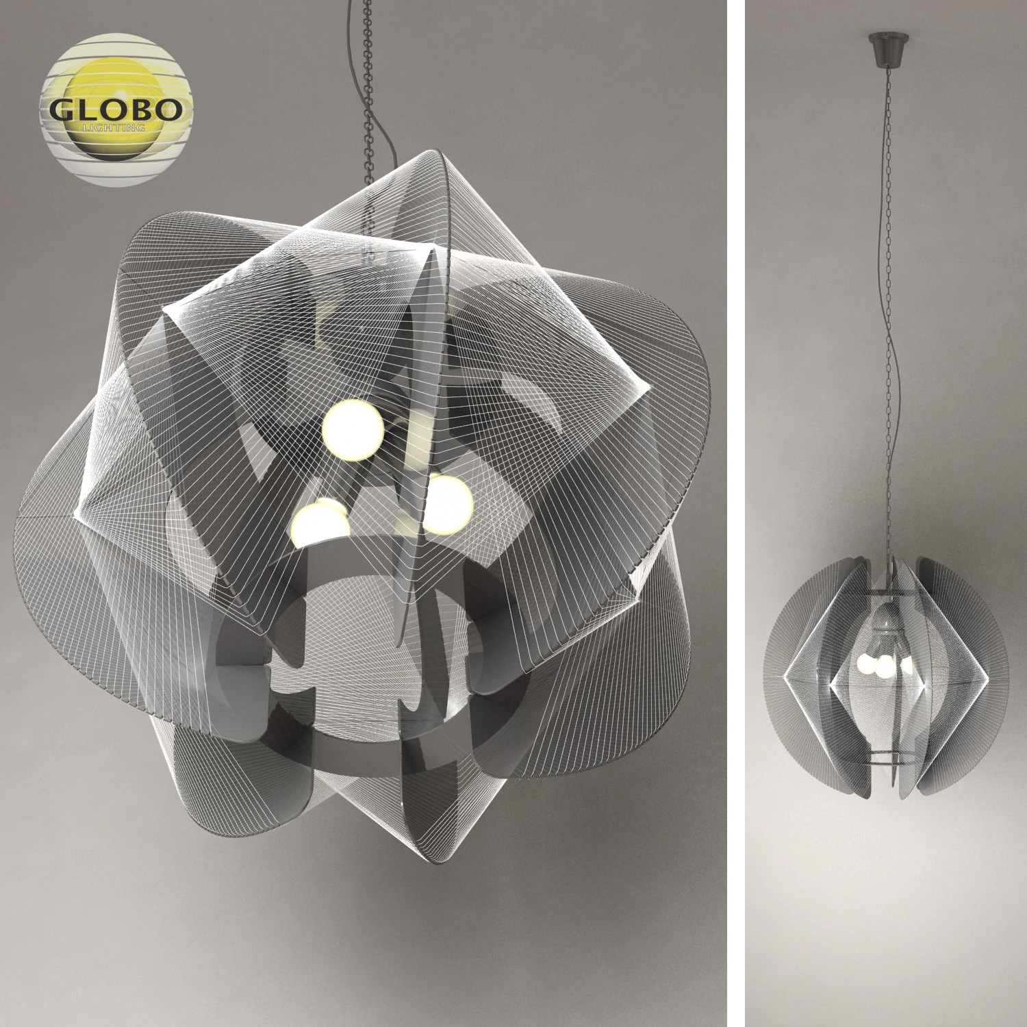 chandelier globo lightning 3D Model .c4d .max .obj .3ds .fbx .stl .blend 