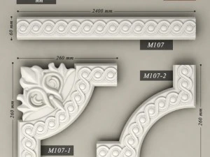 moldagem com harmonia de elementos de canto Modelo 3D