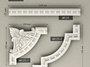 lijstwerk met hoekelementen harmonie 3D Model