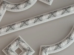 molding with corner elements gaudi decor 3D Model