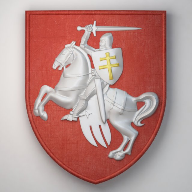 old coat of arms of the republic of belarus 3D Print Model .c4d .max .obj .3ds .fbx .lwo .lw .lws