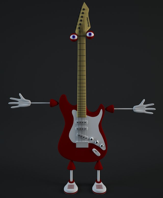 guitar guy rigged 3D 모델 .c4d .max .obj .3ds .fbx .stl .blend 