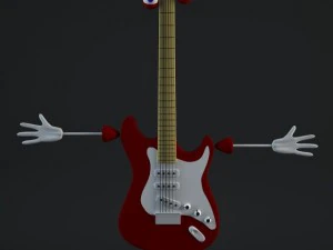 ragazzo con la chitarra truccato Modello 3D