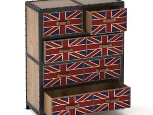 union jack commode Modello 3D