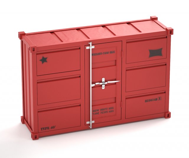 sea container commode 3D Модель .c4d .max .obj .3ds .fbx .stl .blend 