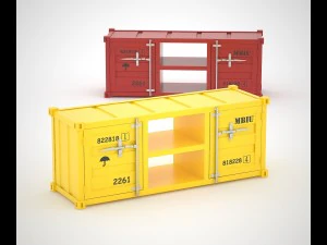 mobile tv hq per container marittimo Modello 3D