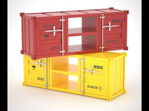 sea container hq tv cabinet 3D Model