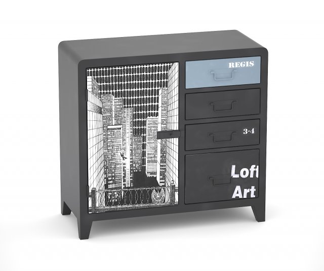 black white loft art commode 3D Model .c4d .max .obj .3ds .fbx .stl .blend 