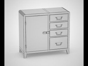 black white loft art commode 3D Model