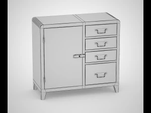 black white loft art commode 3D Model