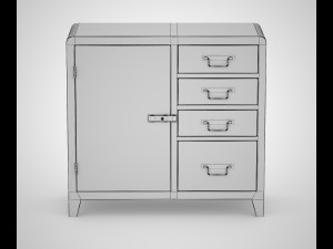 black white loft art commode 3D Model