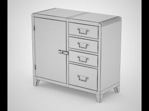 black white loft art commode 3D Model