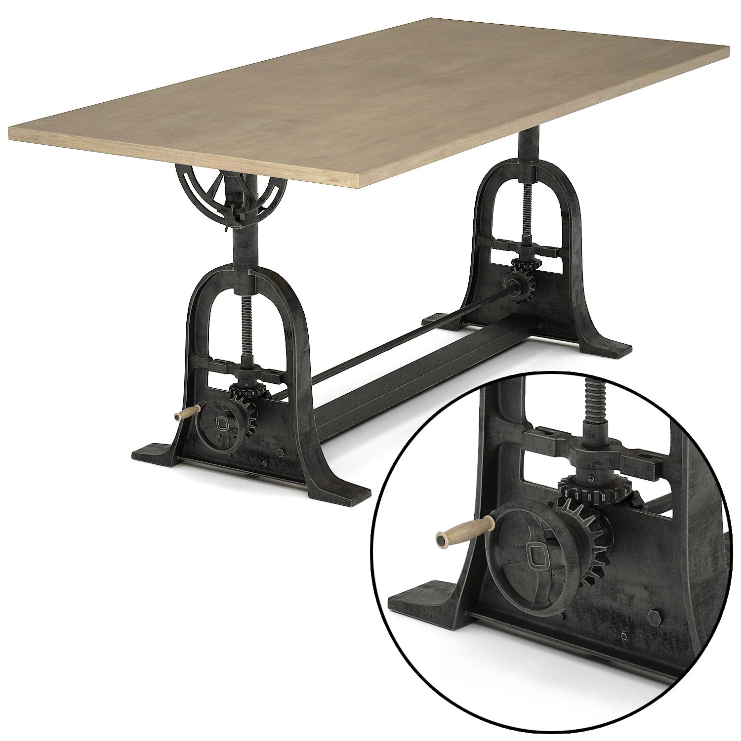 dublin adjustable table 3D Model .c4d .max .obj .3ds .fbx .stl .blend 