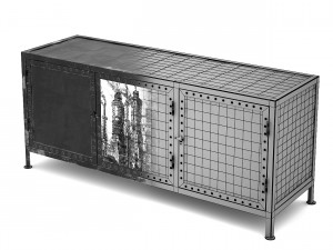 black white tv cabinet 3D Model
