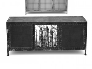black white tv cabinet 3D Model
