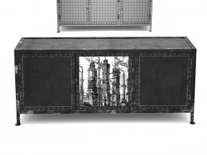 black white tv cabinet 3D Model