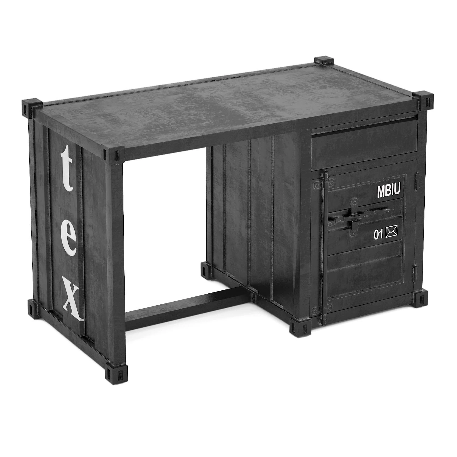 sea container desk 3D Model .c4d .max .obj .3ds .fbx .stl .blend 
