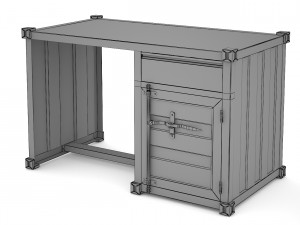 sea container desk Model 3D