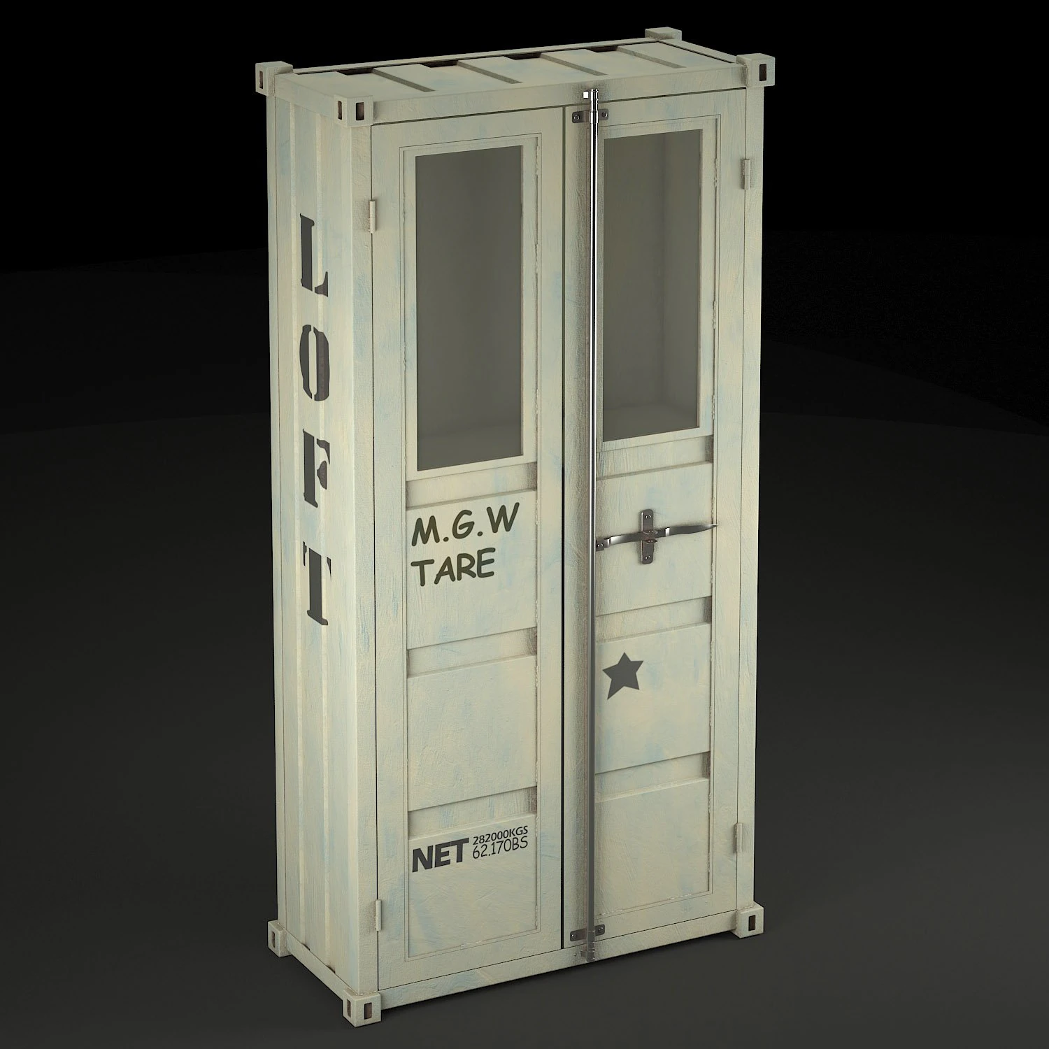 sea container wardrobe in the industrial style 3D Model .c4d .max .obj .3ds .fbx .stl .blend