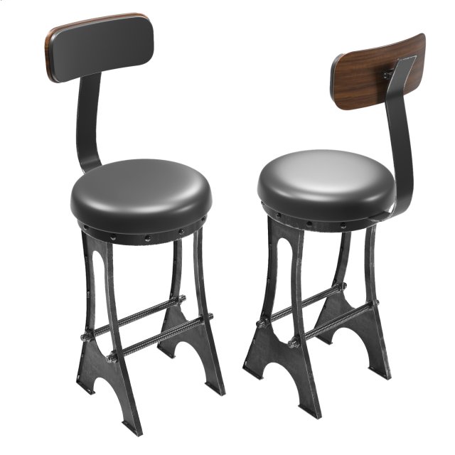 upholstered a frame bar chair Model 3D .c4d .max .obj .3ds .fbx .stl .blend 