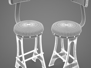 upholstered a frame bar chair Model 3D