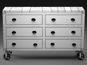 manufacture buffet-dresser on wheels in the indust 3D Model