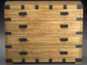 chest vintage antique oak 3D 모델