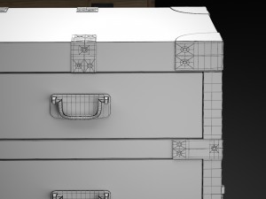 chest vintage antique oak 3D 모델