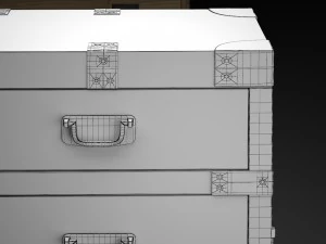 chest vintage antique oak 3D Model